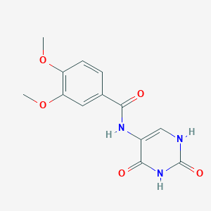 molecular formula C13H13N3O5 B5567630 N-(2,4-dioxo-1,2,3,4-tetrahydropyrimidin-5-yl)-3,4-dimethoxybenzamide 