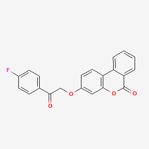 molecular formula C21H13FO4 B5567671 3-[2-(4-fluorophenyl)-2-oxoethoxy]-6H-benzo[c]chromen-6-one 