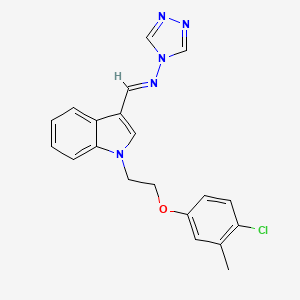molecular formula C20H18ClN5O B5567712 (E)-1-[1-[2-(4-chloro-3-methylphenoxy)ethyl]indol-3-yl]-N-(1,2,4-triazol-4-yl)methanimine 