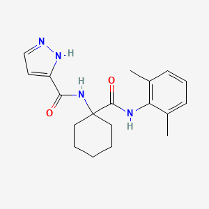molecular formula C19H24N4O2 B5567731 N-{1-[(2,6-dimethylphenyl)carbamoyl]cyclohexyl}-1H-pyrazole-3-carboxamide 
