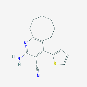 molecular formula C16H17N3S B5567842 2-Amino-4-thiophen-2-yl-5,6,7,8,9,10-hexahydrocycloocta[b]pyridine-3-carbonitrile 