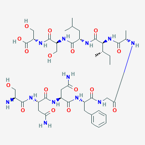 (2S)-2-[[(2S)-2-[[(2S)-2-[[(2S,3S)-2-[[(2S)-2-[[2-[[(2S)-2-[[(2S)-4-amino-2-[[(2S)-4-amino-2-[[(2S)-2-amino-3-hydroxypropanoyl]amino]-4-oxobutanoyl]amino]-4-oxobutanoyl]amino]-3-phenylpropanoyl]amino]acetyl]amino]propanoyl]amino]-3-methylpentanoyl]amino]-4-methylpentanoyl]amino]-3-hydroxypropanoyl]amino]-3-hydroxypropanoic acid