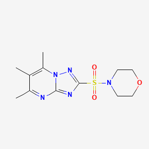 molecular formula C12H17N5O3S B5567969 4-[(5,6,7-trimethyl[1,2,4]triazolo[1,5-a]pyrimidin-2-yl)sulfonyl]morpholine 