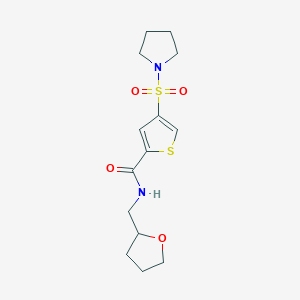 molecular formula C14H20N2O4S2 B5568005 N-(oxolan-2-ylmethyl)-4-pyrrolidin-1-ylsulfonylthiophene-2-carboxamide 
