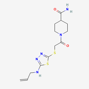 molecular formula C13H19N5O2S2 B5568032 1-({[5-(Prop-2-en-1-ylamino)-1,3,4-thiadiazol-2-yl]sulfanyl}acetyl)piperidine-4-carboxamide 