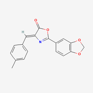 molecular formula C18H13NO4 B5568037 (4Z)-2-(2H-1,3-BENZODIOXOL-5-YL)-4-[(4-METHYLPHENYL)METHYLIDENE]-4,5-DIHYDRO-1,3-OXAZOL-5-ONE 