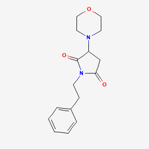 molecular formula C16H20N2O3 B5568051 2,5-Pyrrolidinedione, 3-(4-morpholinyl)-1-(2-phenylethyl)- CAS No. 98708-28-2