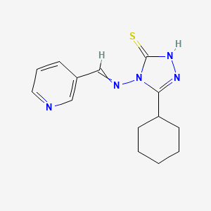 molecular formula C14H17N5S B5568079 3-cyclohexyl-4-(pyridin-3-ylmethylideneamino)-1H-1,2,4-triazole-5-thione 