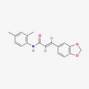 molecular formula C18H17NO3 B5568112 (2E)-3-(2H-1,3-BENZODIOXOL-5-YL)-N-(2,4-DIMETHYLPHENYL)PROP-2-ENAMIDE 