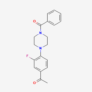 molecular formula C19H19FN2O2 B5568159 1-[4-(4-BENZOYLPIPERAZIN-1-YL)-3-FLUOROPHENYL]ETHAN-1-ONE 