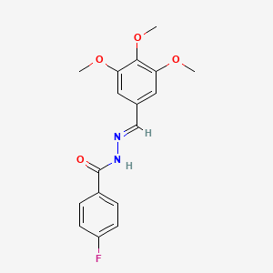 molecular formula C17H17FN2O4 B5568266 4-fluoro-N'-[(E)-(3,4,5-trimethoxyphenyl)methylidene]benzohydrazide 