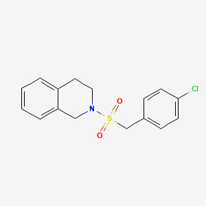 molecular formula C16H16ClNO2S B5568315 2-[(4-CHLOROPHENYL)METHANESULFONYL]-1,2,3,4-TETRAHYDROISOQUINOLINE 