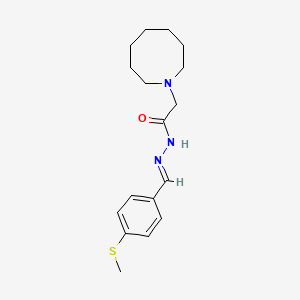molecular formula C17H25N3OS B5568328 2-(azocan-1-yl)-N-[(E)-(4-methylsulfanylphenyl)methylideneamino]acetamide 
