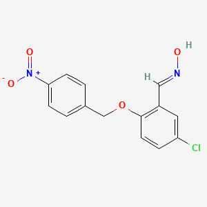 molecular formula C14H11ClN2O4 B5568332 (NE)-N-[[5-chloro-2-[(4-nitrophenyl)methoxy]phenyl]methylidene]hydroxylamine 