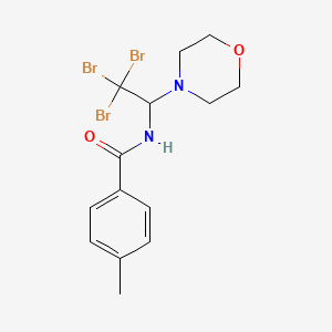 molecular formula C14H17Br3N2O2 B5568364 4-methyl-N-(2,2,2-tribromo-1-morpholin-4-ylethyl)benzamide 