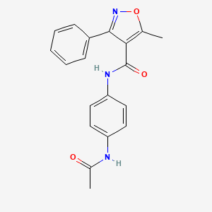 molecular formula C19H17N3O3 B5568375 N-(4-acetamidophenyl)-5-methyl-3-phenyl-1,2-oxazole-4-carboxamide 