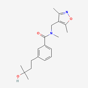 molecular formula C19H26N2O3 B5568482 N-[(3,5-dimethyl-4-isoxazolyl)methyl]-3-(3-hydroxy-3-methylbutyl)-N-methylbenzamide 