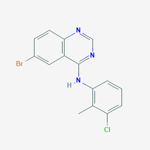 molecular formula C15H11BrClN3 B5568503 6-bromo-N-(3-chloro-2-methylphenyl)quinazolin-4-amine 