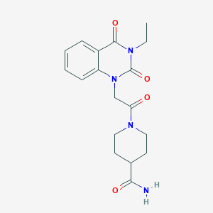 molecular formula C18H22N4O4 B5568511 1-[(3-ethyl-2,4-dioxo-3,4-dihydroquinazolin-1(2H)-yl)acetyl]piperidine-4-carboxamide 
