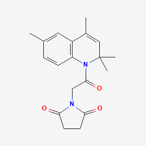 molecular formula C19H22N2O3 B5568706 1-[2-oxo-2-(2,2,4,6-tetramethylquinolin-1(2H)-yl)ethyl]pyrrolidine-2,5-dione 