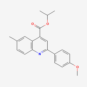 molecular formula C21H21NO3 B5568769 Propan-2-yl 2-(4-methoxyphenyl)-6-methylquinoline-4-carboxylate 