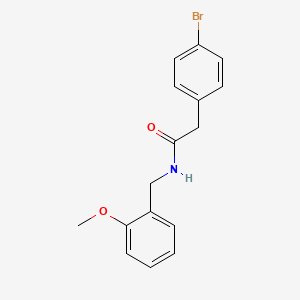 molecular formula C16H16BrNO2 B5568825 2-(4-bromophenyl)-N-[(2-methoxyphenyl)methyl]acetamide 