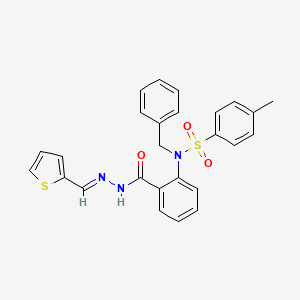 molecular formula C26H23N3O3S2 B5568845 N-benzyl-4-methyl-N-(2-{[2-(2-thienylmethylene)hydrazino]carbonyl}phenyl)benzenesulfonamide 