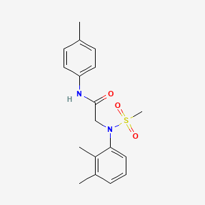molecular formula C18H22N2O3S B5568849 2-(2,3-dimethyl-N-methylsulfonylanilino)-N-(4-methylphenyl)acetamide 