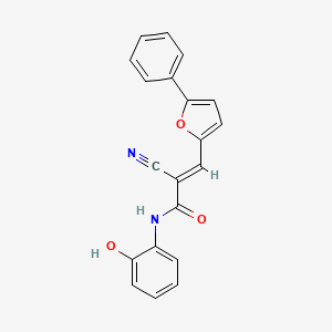 molecular formula C20H14N2O3 B5568891 (2E)-2-cyano-N-(2-hydroxyphenyl)-3-(5-phenylfuran-2-yl)prop-2-enamide 