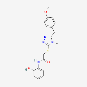 molecular formula C19H20N4O3S B5568957 N-(2-hydroxyphenyl)-2-{[5-(4-methoxybenzyl)-4-methyl-4H-1,2,4-triazol-3-yl]sulfanyl}acetamide 