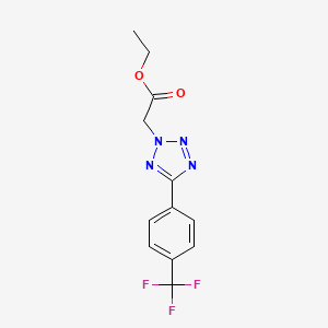 molecular formula C12H11F3N4O2 B5568962 ethyl 2-{5-[4-(trifluoromethyl)phenyl]-2H-1,2,3,4-tetraazol-2-yl}acetate 