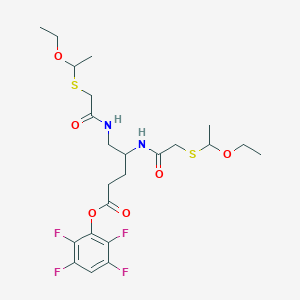 molecular formula C23H32F4N2O6S2 B556906 2,3,5,6-Tetrafluorophenyl 4,5-bis((((1-ethoxyethyl)thio)acetyl)amino)pentanoate CAS No. 125488-70-2