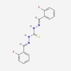 molecular formula C15H12F2N4S B5569112 N'~1~,2-BIS[(2-FLUOROPHENYL)METHYLENE]-1-HYDRAZINECARBOTHIOHYDRAZIDE 