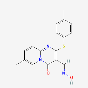 molecular formula C17H15N3O2S B5569183 3-[(E)-hydroxyiminomethyl]-7-methyl-2-(4-methylphenyl)sulfanylpyrido[1,2-a]pyrimidin-4-one 