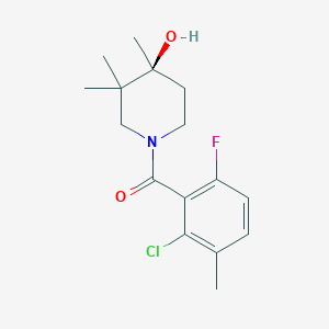 molecular formula C16H21ClFNO2 B5569199 (2-chloro-6-fluoro-3-methylphenyl)-[(4S)-4-hydroxy-3,3,4-trimethylpiperidin-1-yl]methanone 