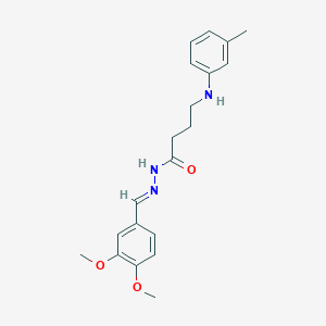 molecular formula C20H25N3O3 B5569210 N-[(E)-(3,4-dimethoxyphenyl)methylideneamino]-4-(3-methylanilino)butanamide 