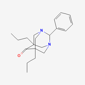 molecular formula C20H28N2O B5569222 2-phenyl-5,7-dipropyl-1,3-diazatricyclo[3.3.1.1~3,7~]decan-6-one 
