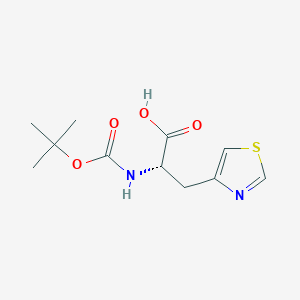 molecular formula C11H16N2O4S B556940 (S)-2-((tert-Butoxycarbonyl)amino)-3-(thiazol-4-yl)propanoic acid CAS No. 119434-75-2