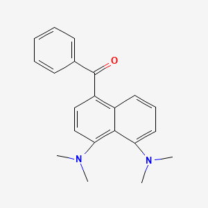 molecular formula C21H22N2O B5569487 Methanone, [4,5-bis(dimethylamino)-1-naphthalenyl]phenyl- CAS No. 135236-04-3