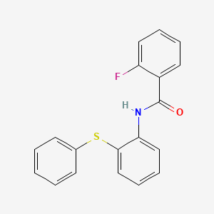 molecular formula C19H14FNOS B5569519 2-fluoro-N-[2-(phenylsulfanyl)phenyl]benzamide 