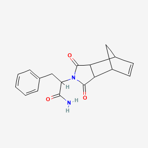 molecular formula C18H18N2O3 B5569548 2-(1,3-dioxo-1,3,3a,4,7,7a-hexahydro-2H-4,7-methanoisoindol-2-yl)-3-phenylpropanamide 