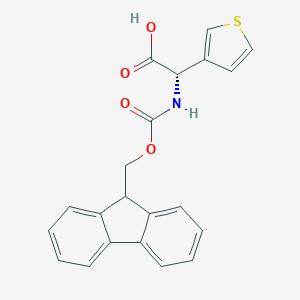 molecular formula C21H17NO4S B556957 (S)-2-((((9H-芴-9-基)甲氧基)羰基)氨基)-2-(噻吩-3-基)乙酸 CAS No. 1217706-09-6