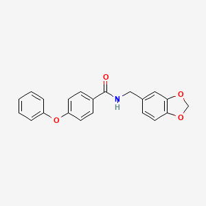 molecular formula C21H17NO4 B5569668 N-[(2H-1,3-benzodioxol-5-yl)methyl]-4-phenoxybenzamide 