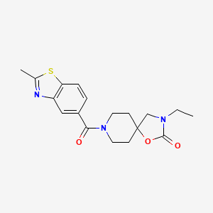 molecular formula C18H21N3O3S B5569684 3-ethyl-8-[(2-methyl-1,3-benzothiazol-5-yl)carbonyl]-1-oxa-3,8-diazaspiro[4.5]decan-2-one 