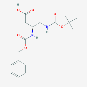 molecular formula C17H24N2O6 B556972 (R)-4-(Boc-amino)-3-(Z-amino)butyric acid CAS No. 108919-51-3