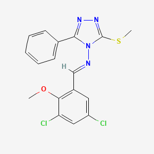 N-(3,5-dichloro-2-methoxybenzylidene)-3-(methylthio)-5-phenyl-4H-1,2,4-triazol-4-amine