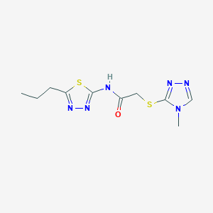 2-[(4-methyl-4H-1,2,4-triazol-3-yl)thio]-N-(5-propyl-1,3,4-thiadiazol-2-yl)acetamide