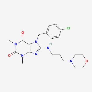 7-(4-chlorobenzyl)-1,3-dimethyl-8-{[3-(4-morpholinyl)propyl]amino}-3,7-dihydro-1H-purine-2,6-dione