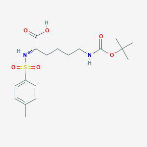 molecular formula C18H28N2O6S B556984 (S)-6-((tert-Butoxycarbonyl)amino)-2-(4-methylphenylsulfonamido)hexanoic acid CAS No. 16948-09-7