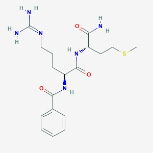 molecular formula C18H28N6O3S B055699 N-Benzoylarginyl-methioninamide CAS No. 113849-03-9